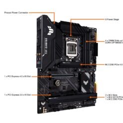 ASUS TUF GAMING H570-PRO WIFI Intel® H570 (LGA 1200) ATX Gaming Motherboard with PCIe 4.0, three M.2 slots, 8+1 DrMOS power stages, Intel® WiFi 6 8 ASUS TUF GAMING H570-PRO WIFI Intel® H570 (LGA 1200) ATX Gaming Motherboard with PCIe 4.0, three M.2 slots, 8+1 DrMOS power stages, Intel® WiFi 6 - Image 3