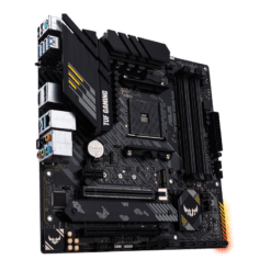 Alternative view of ASUS TUF GAMING B550M-PLUS AMD B550 (Ryzen AM4) micro ATX gaming motherboard with PCIe 4.0, dual M.2, 10 DrMOS power stages, 2.5 Gb Ethernet, HDMI, DisplayPort