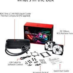 ASUS ROG Strix LC 240 RGB All-in-One Liquid CPU Cooler with Aura Sync, and Dual ROG 120mm Addressable RGB Radiator Fans 13 ASUS ROG Strix LC 240 RGB All-in-One Liquid CPU Cooler with Aura Sync, and Dual ROG 120mm Addressable RGB Radiator Fans - Image 6