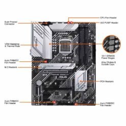 Alternative view of ASUS PRIME Z590-P Intel® Z590 (LGA 1200) ATX Motherboard with PCIe® 4.0, three M.2 slots, 11 DrMOS power stages, HDMI®, DisplayPort™