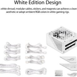 ASUS ROG STRIX 850G 850W White Edition Gaming PC Power Supply Fully Modular with ROG Heatsinks and 80 PLUS Gold Certification 7 ASUS ROG STRIX 850G 850W White Edition Gaming PC Power Supply Fully Modular with ROG Heatsinks and 80 PLUS Gold Certification - Image 4