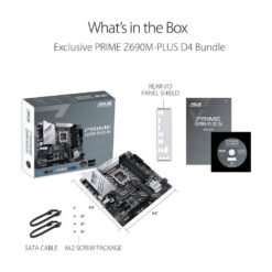 ASUS PRIME Z690M-PLUS D4 Intel® Z690 (LGA 1700) mATX Motherboard with PCIe® 5.0, three M.2 slots, 10+1 DrMOS, DDR4, HDMI®, DisplayPort™, Intel® 1 Gb Ethernet 8 ASUS PRIME Z690M-PLUS D4 Intel® Z690 (LGA 1700) mATX Motherboard with PCIe® 5.0, three M.2 slots, 10+1 DrMOS, DDR4, HDMI®, DisplayPort™, Intel® 1 Gb Ethernet - Image 3