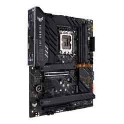 Alternative view of ASUS TUF GAMING Z690-PLUS D4 Intel® Z690 (LGA 1700) ATX gaming motherboard, 15 DrMOS power stages, PCIe® 5.0, DDR4 memory, four M.2 slots, Intel 2.5 Gb Ethernet