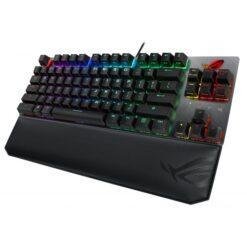 Alternative view of ASUS X801 ROG Strix Scope TKL Deluxe Wired Mechanical RGB Gaming Keyboard for FPS Games With Cherry MX Red Switches and Ergonomic Wrist Rest