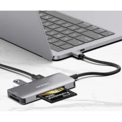Alternative view of Onten 91182 USB-C To CF/SD/TF Card Reader With 2 X USB3.0 Port Hub