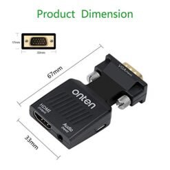 Alternative view of Onten 7508 VGA With Audio To HDMI Adapter Connector