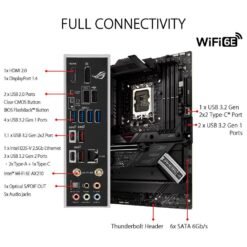 Alternative view of ASUS ROG STRIX Z690-F GAMING WIFI Intel®Z690 LGA 1700 ATX Motherboard with PCIe®5.0, 16+1 power stages, DDR5 memory support, Two-Way AI Noise Cancelation