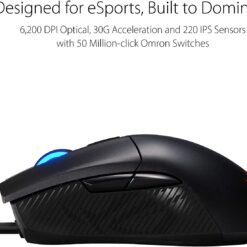ASUS P507 ROG Gladius II Core Lightweight Ergonomic Wired Optical Gaming Mouse with 6200-Dpi Sensor, ROG-exclusive switch-socket design and Aura Sync lighting 12 ASUS P507 ROG Gladius II Core Lightweight Ergonomic Wired Optical Gaming Mouse with 6200-Dpi Sensor, ROG-exclusive switch-socket design and Aura Sync lighting - Image 5