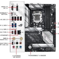Alternative view of ASUS ROG STRIX B560-A GAMING WIFI Intel® B560 LGA 1200 ATX Motherboard with PCIe 4.0, 8+2 teamed power stages, Two-Way AI Noise Cancelation, WiFi 6