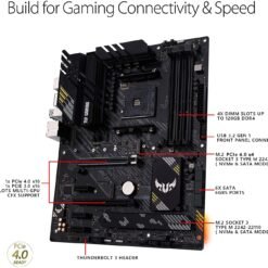 Alternative view of ASUS TUF GAMING B550-PLUS AMD B550 (Ryzen AM4) ATX Gaming Motherboard with PCIe 4.0, dual M.2, 10 DrMOS power stages