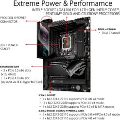 Alternative view of ASUS ROGMAXIMUS Z690 HERO Intel® Z690 ATX Motherboard with 20+1 power stages, DDR5, Five M.2, USB 3.2 Gen 2x2 front-panel connector, Dual Thunderbolt™ 4