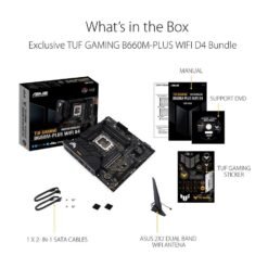 ASUS TUF GAMING B660M-PLUS WIFI D4 Intel® B660 (LGA 1700) mATX Motherboard, 10+1 DrMOS Power stages , PCIe 5.0 support, DDR4 5333 (OC) 7 ASUS TUF GAMING B660M-PLUS WIFI D4 Intel® B660 (LGA 1700) mATX Motherboard, 10+1 DrMOS Power stages , PCIe 5.0 support, DDR4 5333 (OC) - Image 3