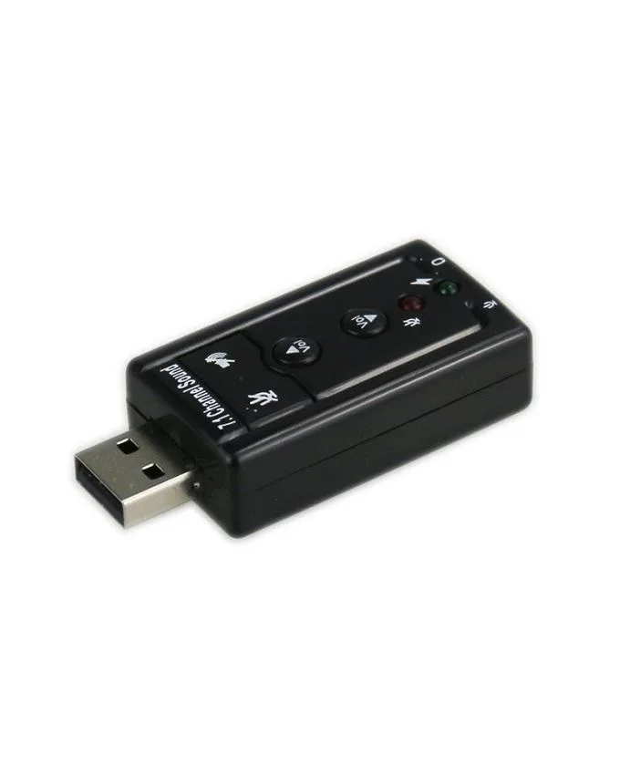 USB Sound Card 7.1 - Black - Image 2