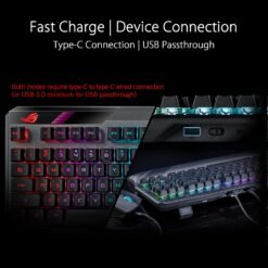 ASUS ROG Claymore II Modular TKL 80%/100% Gaming Mechanical Keyboard Wired & Wireless 2.4G Modes with ROG RX Optical Mechanical RED Switches, Detachable Numpad & Wrist Rest 13 ASUS ROG Claymore II Modular TKL 80%/100% Gaming Mechanical Keyboard Wired & Wireless 2.4G Modes with ROG RX Optical Mechanical RED Switches, Detachable Numpad & Wrist Rest - Image 6