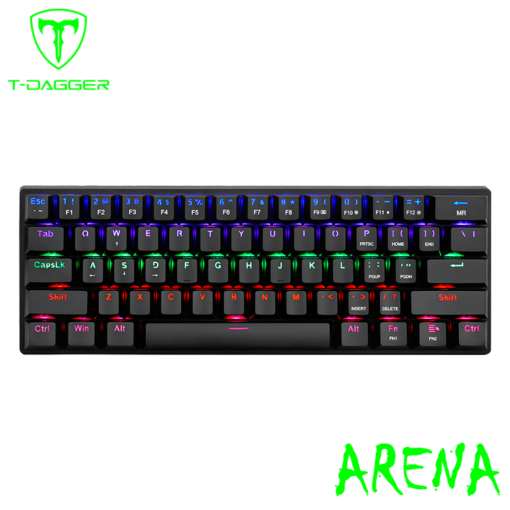 T-Dagger Arena 60% Wired Mechanical Keyboard Rainbow RGB T-TGK321