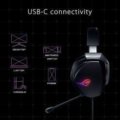 ASUS ROG Theta 7.1 USB-C Gaming Headset with 7.1 surround sound, AI Noise-cancelling mic ROG home-theater-grade 7.1 DAC, ESS quad-drivers for PC, PS5, Nintendo Switch and smart devices - Image 3