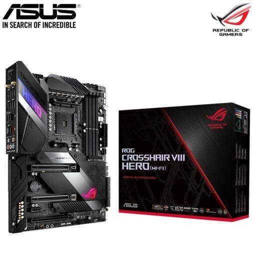 ASUS ROG Crosshair VIII Hero (WI-FI) AMD X570 ATX Gaming Motherboard with PCIe 4.0, 16 power stages , OptiMem III, on-board Wi-Fi 6 (802.11ax), 2.5 Gbps LAN, USB 3.2