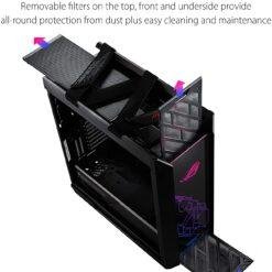 Alternative view of ASUS ROG Strix Helios RGB ATX/EATX Mid-Tower Gaming Case with Tempered Glass, Aluminum Frame, GPU Braces, 420mm Radiator Support and Aura Sync