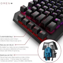 Omen by HP Sequencer RGB Mechanical Optical Gaming Keyboard 10X Faster Blue Switch Volume Roller Bar Anti Ghosting 11 Omen by HP Sequencer RGB Mechanical Optical Gaming Keyboard 10X Faster Blue Switch Volume Roller Bar Anti Ghosting - Image 4