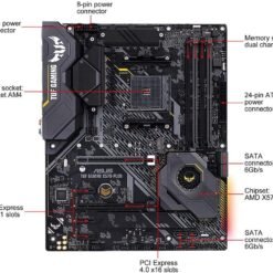 Alternative view of ASUS TUF GAMING X570-PLUS AMD AM4 X570 ATX Gaming Motherboard with PCIe 4.0, dual M.2, 14 Dr. MOS power stages, HDMI, DP
