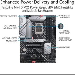 ASUS PRIME Z690-P WiFi D4 Intel® Z690 (LGA 1700) ATX Motherboard with PCIe® 5.0, three M.2 slots, 14+1 DrMOS, DDR4, HDMI®, DisplayPort™, Intel® WiFi 6 9 ASUS PRIME Z690-P WiFi D4 Intel® Z690 (LGA 1700) ATX Motherboard with PCIe® 5.0, three M.2 slots, 14+1 DrMOS, DDR4, HDMI®, DisplayPort™, Intel® WiFi 6 - Image 3