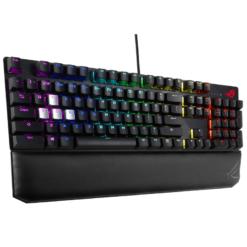 Alternative view of ASUS XA04 ROG Strix Scope Deluxe RGB Wired Mechanical Gaming Keyboard with Cherry MX Red Switches with Wrist Rest and Aluminum frame