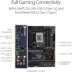 ASUS TUF GAMING Z690-PLUS WIFI D4 Intel® Z690 (LGA 1700) ATX Gaming Motherboard, 15 DrMOS power stages, PCIe® 5.0, DDR4 memory, four M.2 slots 11 ASUS TUF GAMING Z690-PLUS WIFI D4 Intel® Z690 (LGA 1700) ATX Gaming Motherboard, 15 DrMOS power stages, PCIe® 5.0, DDR4 memory, four M.2 slots - Image 5