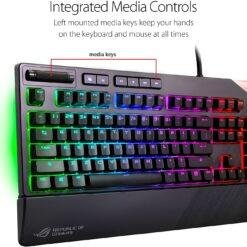 ASUS ROG Strix Flare RGB Mechanical Gaming Keyboard with Cherry MX Red Switches, customizable illuminated badge and dedicated media keys for gaming 11 ASUS ROG Strix Flare RGB Mechanical Gaming Keyboard with Cherry MX Red Switches, customizable illuminated badge and dedicated media keys for gaming - Image 5
