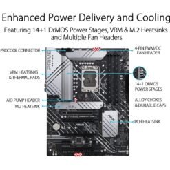 Alternative view of ASUS Prime Z690-P D4 LGA 1700 Intel 12th Gen ATX Motherboard PCIe 5.0, DDR4, 14+1 Power Stages