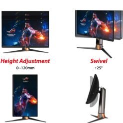 ASUS ROG Swift PG259QN 24.5 jnch 360Hz eSports NVIDIA® G-SYNC® Gaming Monitor FHD (1920 x 1080), Fast IPS, 1 ms (GTG), HDR, NVIDIA ULMB 11 ASUS ROG Swift PG259QN 24.5 jnch 360Hz eSports NVIDIA® G-SYNC® Gaming Monitor FHD (1920 x 1080), Fast IPS, 1 ms (GTG), HDR, NVIDIA ULMB - Image 4