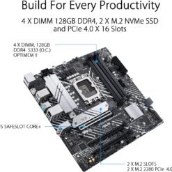 ASUS Prime B660M-A D4 LGA 1700(Intel 12th Gen) mATX Motherboard (PCIe 4.0, DDR4,2xM.2 Slots, 1Gb LAN - Image 3