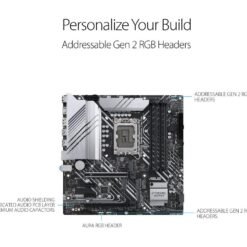 Alternative view of ASUS PRIME Z690M-PLUS D4 Intel® Z690 (LGA 1700) mATX Motherboard with PCIe® 5.0, three M.2 slots, 10+1 DrMOS, DDR4, HDMI®, DisplayPort™, Intel® 1 Gb Ethernet