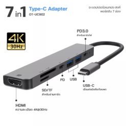 Onten UC902 Type C To HDMI + USB + SD Micro SD+ PD HUB 7 in 1 9 Onten UC902 Type C To HDMI + USB + SD Micro SD+ PD HUB 7 in 1 - Image 4