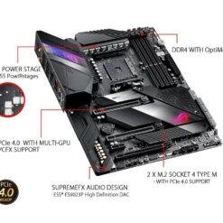 Alternative view of ASUS ROG Crosshair VIII Hero (WI-FI) AMD X570 ATX Gaming Motherboard with PCIe 4.0, 16 power stages , OptiMem III, on-board Wi-Fi 6 (802.11ax), 2.5 Gbps LAN, USB 3.2