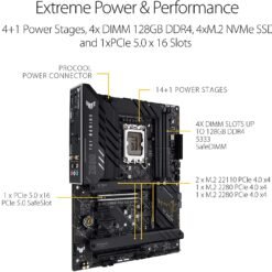 ASUS TUF GAMING Z690-PLUS WIFI D4 Intel® Z690 (LGA 1700) ATX Gaming Motherboard, 15 DrMOS power stages, PCIe® 5.0, DDR4 memory, four M.2 slots 10 ASUS TUF GAMING Z690-PLUS WIFI D4 Intel® Z690 (LGA 1700) ATX Gaming Motherboard, 15 DrMOS power stages, PCIe® 5.0, DDR4 memory, four M.2 slots - Image 4
