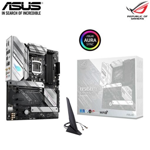 ASUS ROG STRIX B560-A GAMING WIFI Intel® B560 LGA 1200 ATX Motherboard with PCIe 4.0, 8+2 teamed power stages, Two-Way AI Noise Cancelation, WiFi 6