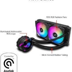 ASUS ROG Strix LC 240 RGB All-in-One Liquid CPU Cooler with Aura Sync, and Dual ROG 120mm Addressable RGB Radiator Fans 11 ASUS ROG Strix LC 240 RGB All-in-One Liquid CPU Cooler with Aura Sync, and Dual ROG 120mm Addressable RGB Radiator Fans - Image 4