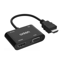 Alternative view of Onten 5165HV HDMI Converter HDMI to HDMI + VGA + Micro Power Supply/3.5mm 2K HD 60hz Video Converter