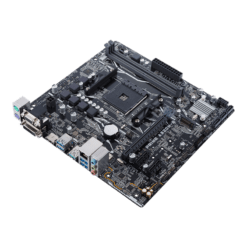 Alternative view of ASUS PRIME A320M-E AMD AM4 uATX motherboard with LED lighting, DDR4 3200MHz, 32Gb/s M.2, HDMI, SATA 6Gb/s, USB 3.1 Gen 2
