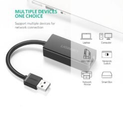 Alternative view of UGREEN USB 2.0 to RJ45 LAN Ethernet Adapter 100Mbps