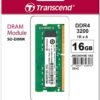 Transcend JetRam 16GB DDR4 3200Mhz Unbuffered SO-DIMM Laptop Memory RAM
