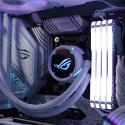 ASUS ROG Strix LC 240 RGB All-in-One Liquid CPU Cooler White Edition with Aura Sync, and Dual ROG 120mm Addressable RGB Radiator Fans 8 ASUS ROG Strix LC 240 RGB All-in-One Liquid CPU Cooler White Edition with Aura Sync, and Dual ROG 120mm Addressable RGB Radiator Fans - Image 3