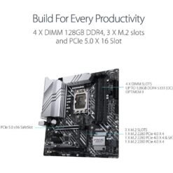 ASUS PRIME Z690M-PLUS D4 Intel® Z690 (LGA 1700) mATX Motherboard with PCIe® 5.0, three M.2 slots, 10+1 DrMOS, DDR4, HDMI®, DisplayPort™, Intel® 1 Gb Ethernet 10 ASUS PRIME Z690M-PLUS D4 Intel® Z690 (LGA 1700) mATX Motherboard with PCIe® 5.0, three M.2 slots, 10+1 DrMOS, DDR4, HDMI®, DisplayPort™, Intel® 1 Gb Ethernet - Image 5