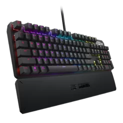 Alternative view of ASUS TUF Gaming K3 RGB Mechanical Keyboard with N-key rollover, Combination Media Keys, USB 2.0 Passthrough with Wrist Rest Red Switches