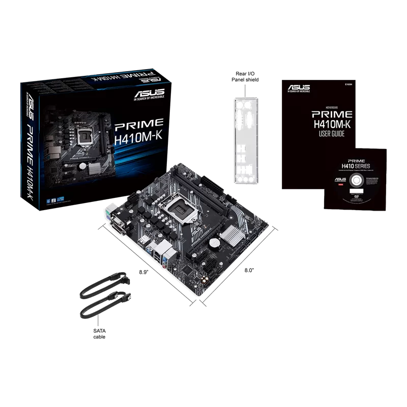 ASUS PRIME H410M-K Intel® H410 (LGA 1200) mic-ATX motherboard with DDR4 support, DVI, D-Sub, USB 3.2 Gen 1 ports, SATA 6 Gbps, COM header 5 ASUS PRIME H410M-K Intel® H410 (LGA 1200) mic-ATX motherboard with DDR4 support, DVI, D-Sub, USB 3.2 Gen 1 ports, SATA 6 Gbps, COM header - Image 5