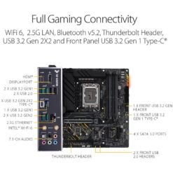 ASUS TUF GAMING B660M-PLUS WIFI D4 Intel® B660 (LGA 1700) mATX Motherboard, 10+1 DrMOS Power stages , PCIe 5.0 support, DDR4 5333 (OC) 9 ASUS TUF GAMING B660M-PLUS WIFI D4 Intel® B660 (LGA 1700) mATX Motherboard, 10+1 DrMOS Power stages , PCIe 5.0 support, DDR4 5333 (OC) - Image 5