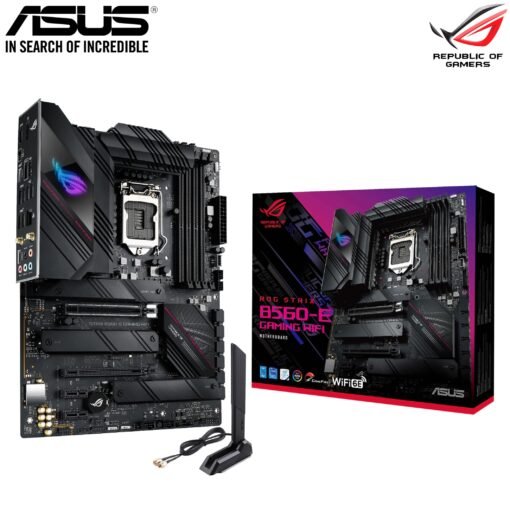 ASUS ROG STRIX B560-E GAMING WIFI Intel® B560 LGA 1200 ATX Motherboard with PCIe® 4.0, 14+2 teamed power stages, Two-Way AI Noise Cancelation, WiFi 6E (802.11ax), Intel 2.5 Gb Ethernet