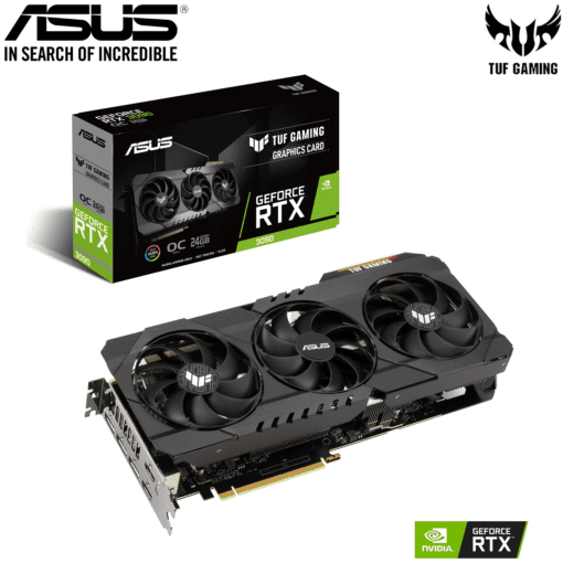 ASUS TUF Gaming GeForce RTX™ 3090 OC 24GB Graphic Card Buffed-Up Design with Chart-Topping Thermal Performance