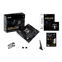 Alternative view of ASUS TUF GAMING B560-PLUS WIFI Intel® B560 (LGA 1200) mATX motherboard with PCIe 4.0, two M.2 slots, 8+1 Power stages, Realtek 2.5Gb Ethernet, Intel® Wi-Fi 6
