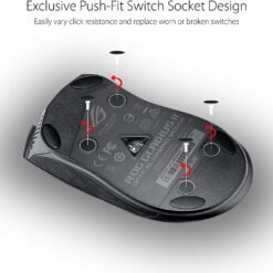 ASUS P507 ROG Gladius II Core Lightweight Ergonomic Wired Optical Gaming Mouse with 6200-Dpi Sensor, ROG-exclusive switch-socket design and Aura Sync lighting 11 ASUS P507 ROG Gladius II Core Lightweight Ergonomic Wired Optical Gaming Mouse with 6200-Dpi Sensor, ROG-exclusive switch-socket design and Aura Sync lighting - Image 4